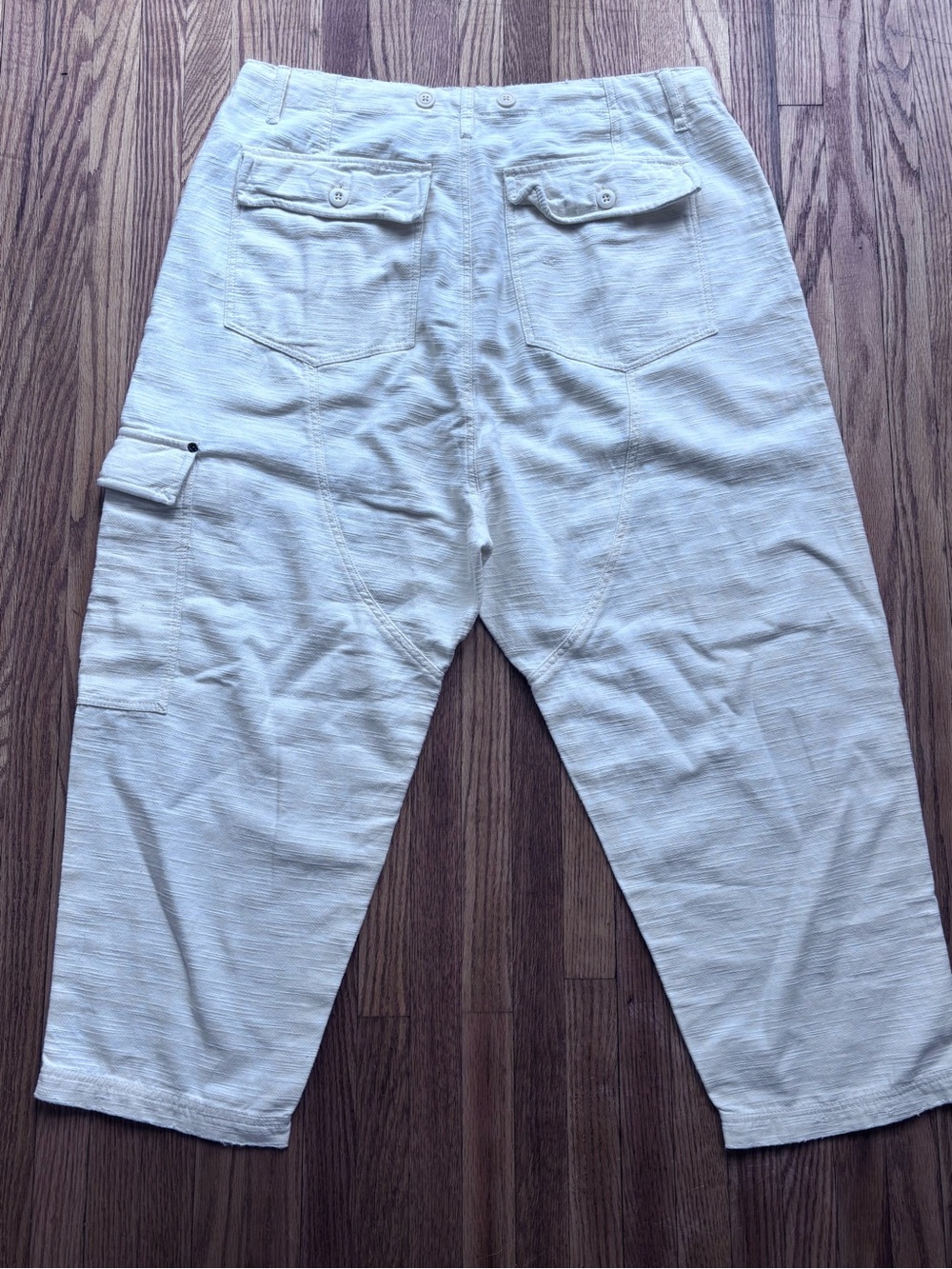 NWT Free People Women's Cream Cargo Cotton Pants. Bay to breaker Pants - Picture 10 of 15